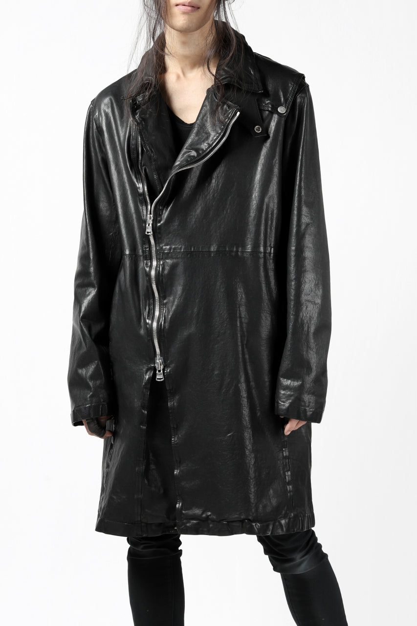 Load image into Gallery viewer, ISAMU KATAYAMA BACKLASH LONG DOUBLE RIDERS / Italy Shoulder 0.6 OBJECT DYED (BLACK)