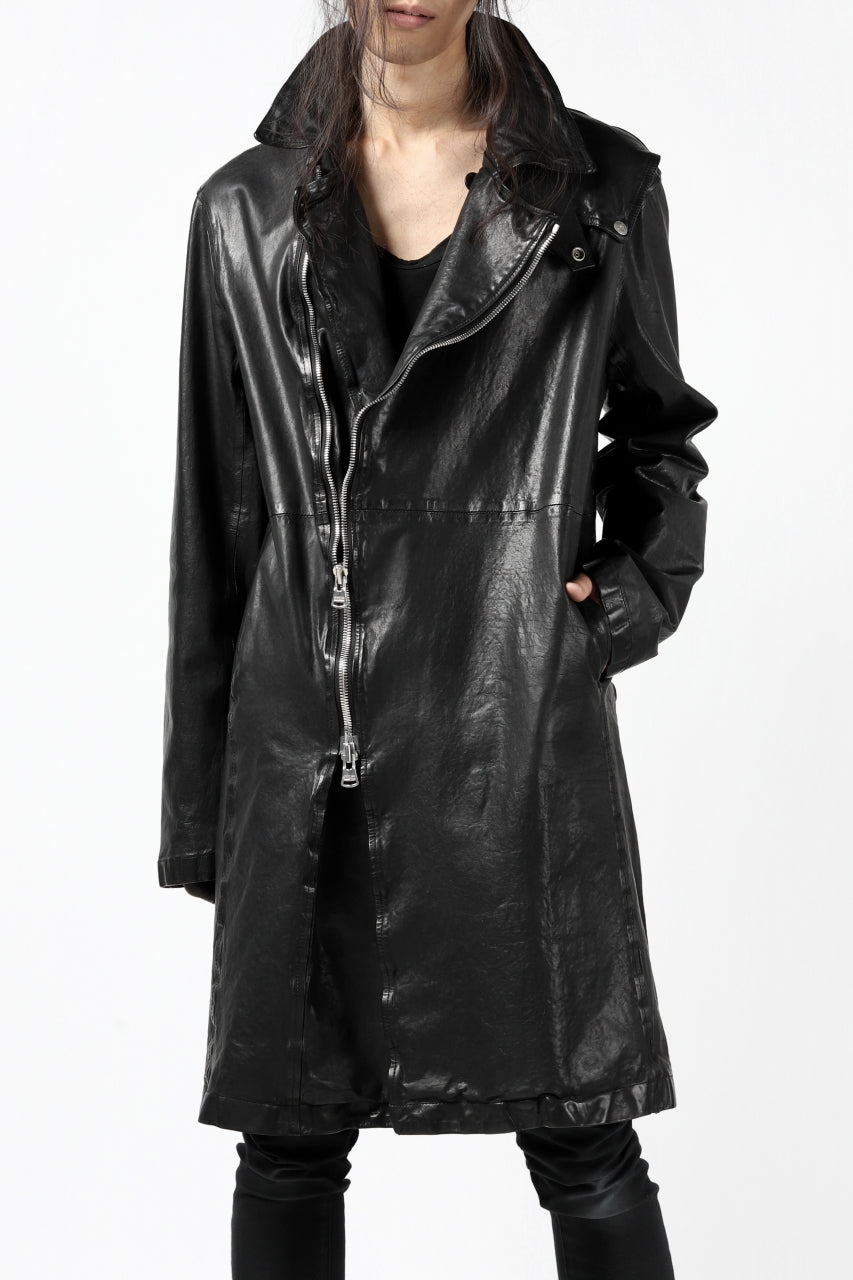 Load image into Gallery viewer, ISAMU KATAYAMA BACKLASH LONG DOUBLE RIDERS / Italy Shoulder 0.6 OBJECT DYED (BLACK)