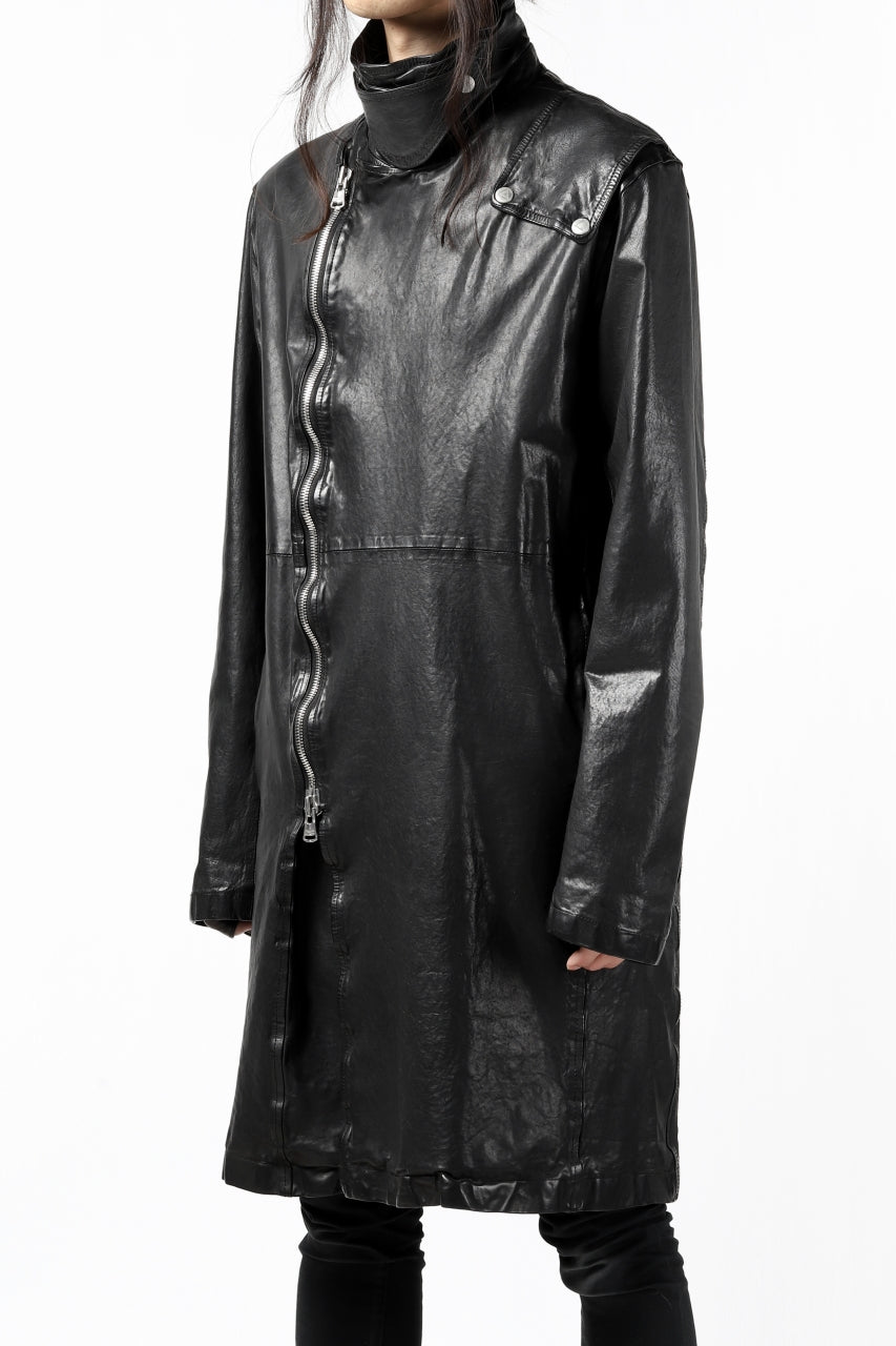 Load image into Gallery viewer, ISAMU KATAYAMA BACKLASH LONG DOUBLE RIDERS / Italy Shoulder 0.6 OBJECT DYED (BLACK)