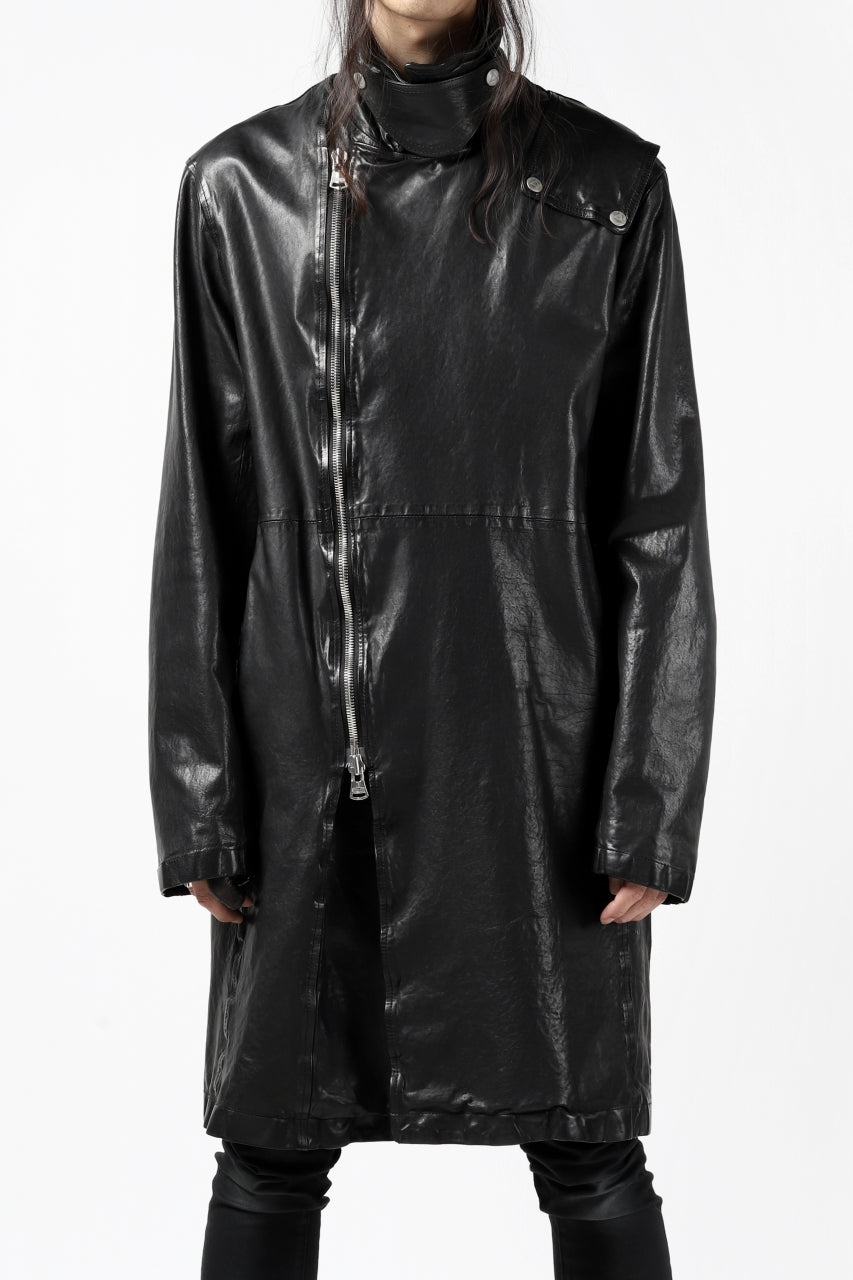 Load image into Gallery viewer, ISAMU KATAYAMA BACKLASH LONG DOUBLE RIDERS / Italy Shoulder 0.6 OBJECT DYED (BLACK)