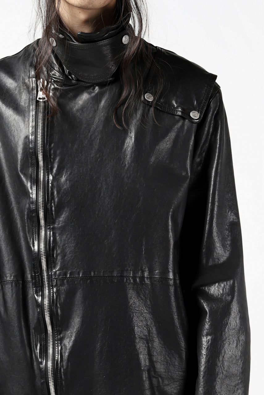 Load image into Gallery viewer, ISAMU KATAYAMA BACKLASH LONG DOUBLE RIDERS / Italy Shoulder 0.6 OBJECT DYED (BLACK)