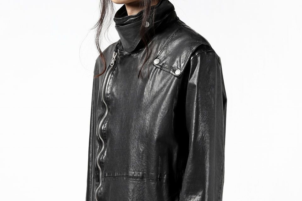 Load image into Gallery viewer, ISAMU KATAYAMA BACKLASH LONG DOUBLE RIDERS / Italy Shoulder 0.6 OBJECT DYED (BLACK)