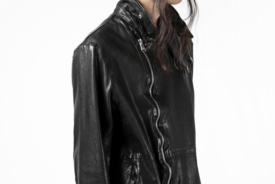 Load image into Gallery viewer, ISAMU KATAYAMA BACKLASH LONG DOUBLE RIDERS / Italy Shoulder 0.6 OBJECT DYED (BLACK)