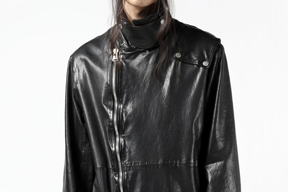 Load image into Gallery viewer, ISAMU KATAYAMA BACKLASH LONG DOUBLE RIDERS / Italy Shoulder 0.6 OBJECT DYED (BLACK)