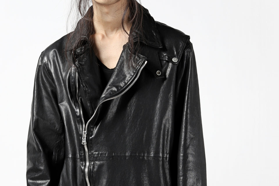 Load image into Gallery viewer, ISAMU KATAYAMA BACKLASH LONG DOUBLE RIDERS / Italy Shoulder 0.6 OBJECT DYED (BLACK)