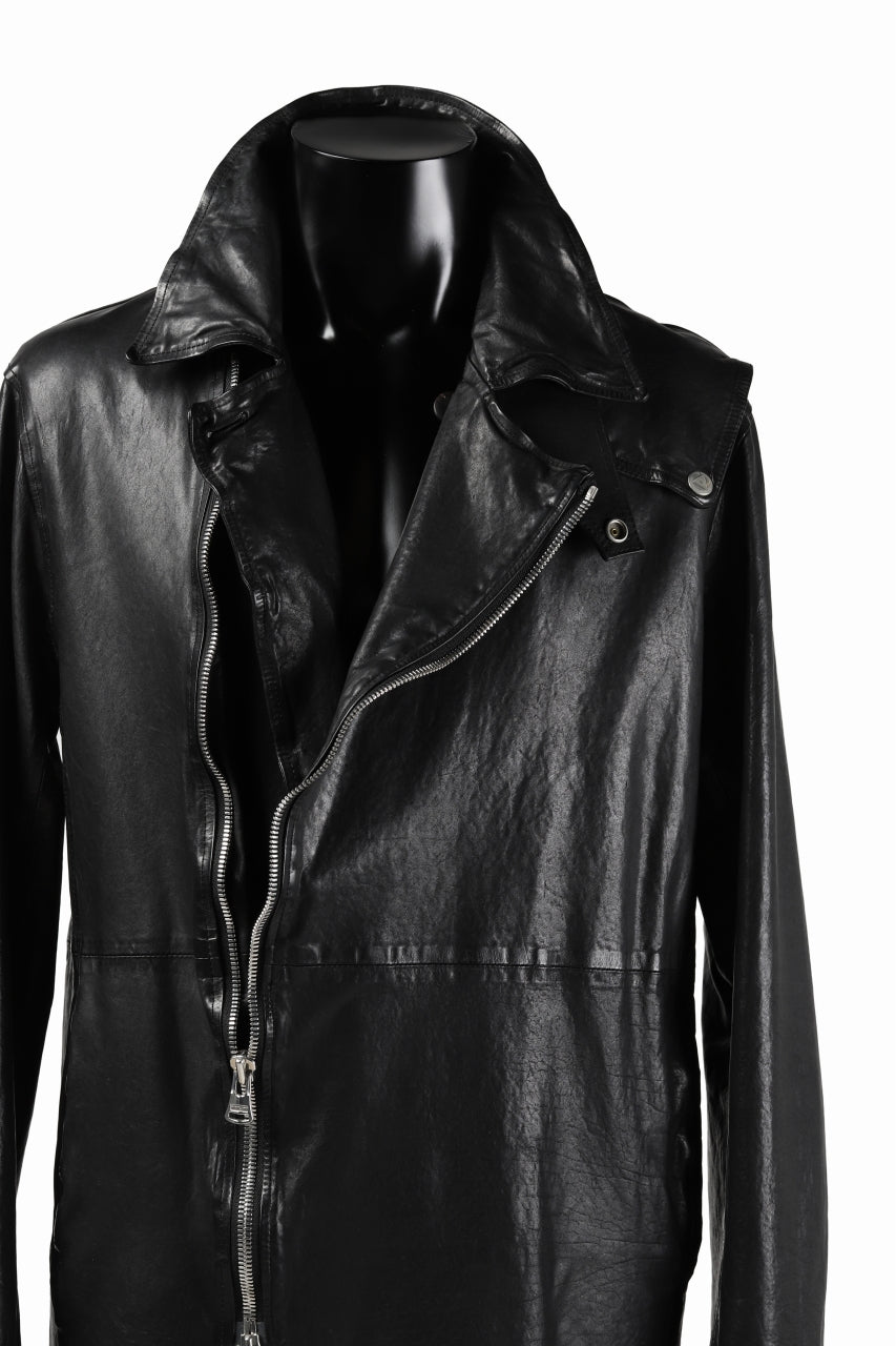 Load image into Gallery viewer, ISAMU KATAYAMA BACKLASH LONG DOUBLE RIDERS / Italy Shoulder 0.6 OBJECT DYED (BLACK)