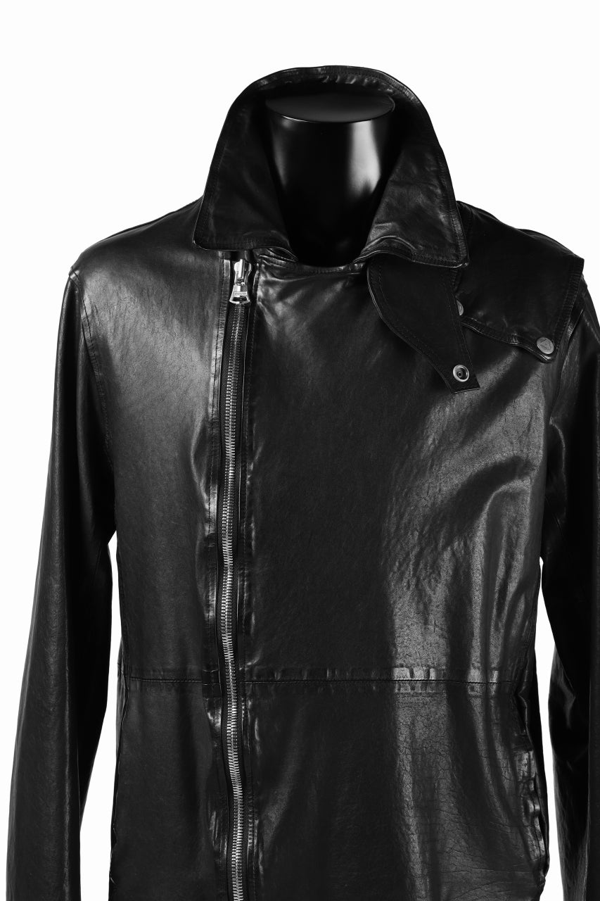 Load image into Gallery viewer, ISAMU KATAYAMA BACKLASH LONG DOUBLE RIDERS / Italy Shoulder 0.6 OBJECT DYED (BLACK)