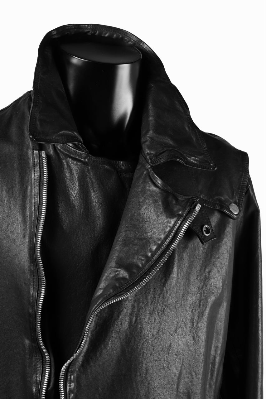 Load image into Gallery viewer, ISAMU KATAYAMA BACKLASH LONG DOUBLE RIDERS / Italy Shoulder 0.6 OBJECT DYED (BLACK)