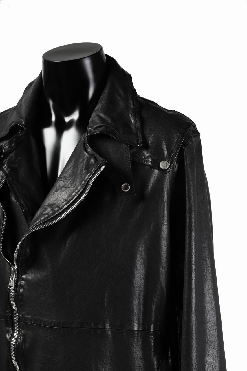 Load image into Gallery viewer, ISAMU KATAYAMA BACKLASH LONG DOUBLE RIDERS / Italy Shoulder 0.6 OBJECT DYED (BLACK)