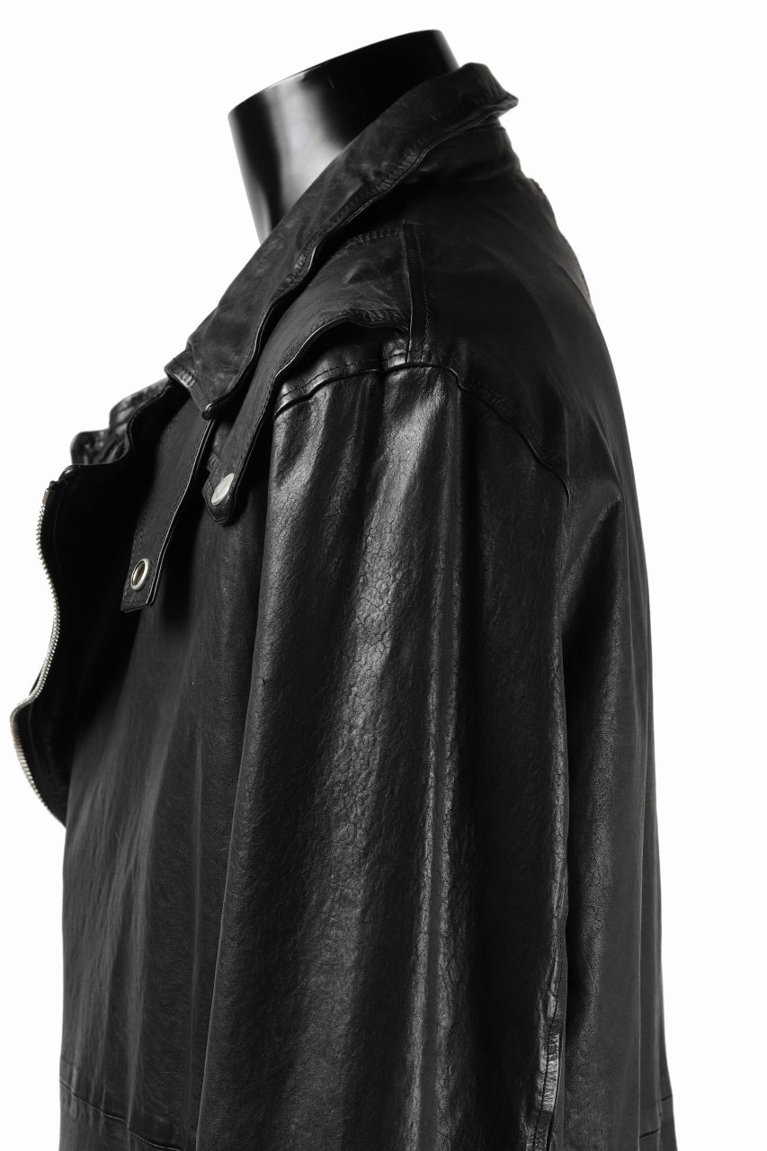 Load image into Gallery viewer, ISAMU KATAYAMA BACKLASH LONG DOUBLE RIDERS / Italy Shoulder 0.6 OBJECT DYED (BLACK)