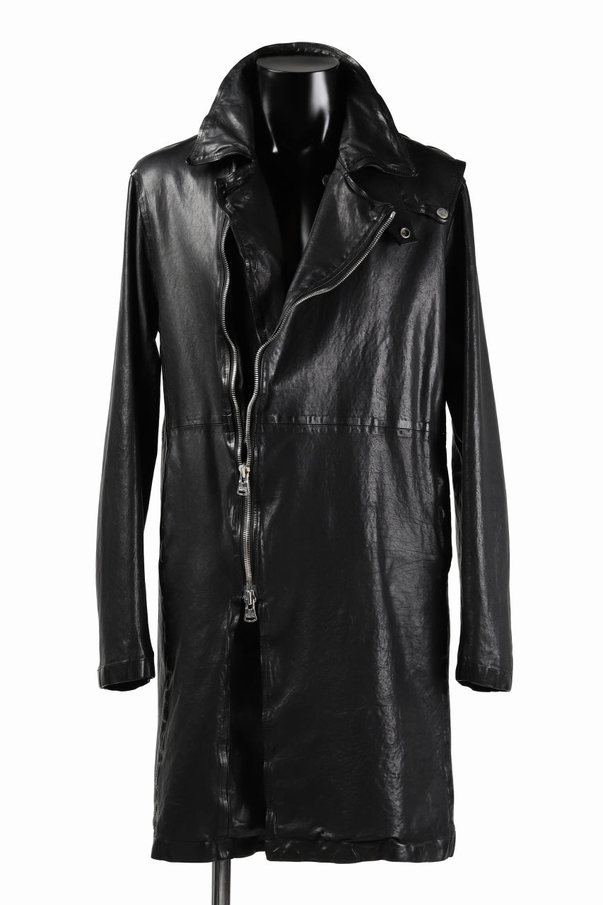 Load image into Gallery viewer, ISAMU KATAYAMA BACKLASH LONG DOUBLE RIDERS / Italy Shoulder 0.6 OBJECT DYED (BLACK)