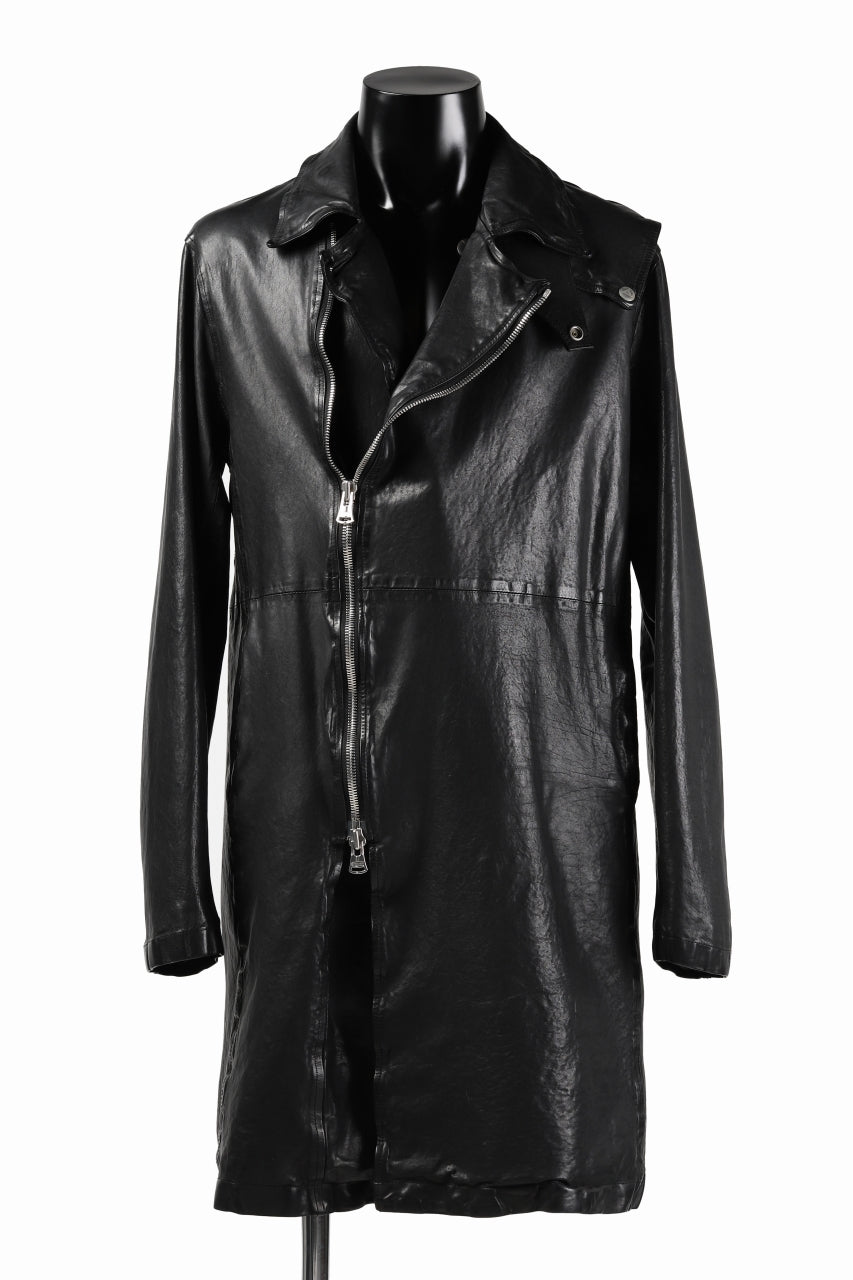 Load image into Gallery viewer, ISAMU KATAYAMA BACKLASH LONG DOUBLE RIDERS / Italy Shoulder 0.6 OBJECT DYED (BLACK)