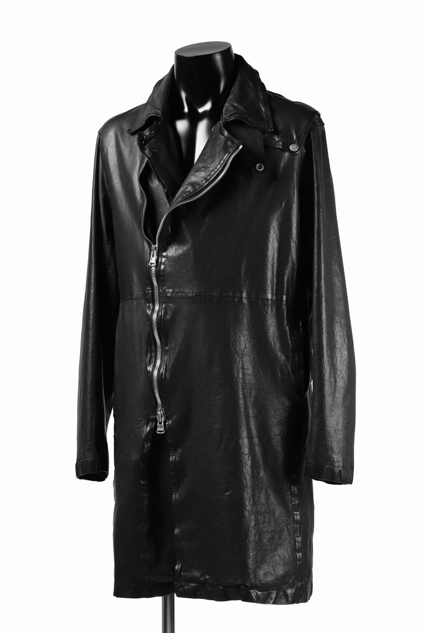 Load image into Gallery viewer, ISAMU KATAYAMA BACKLASH LONG DOUBLE RIDERS / Italy Shoulder 0.6 OBJECT DYED (BLACK)