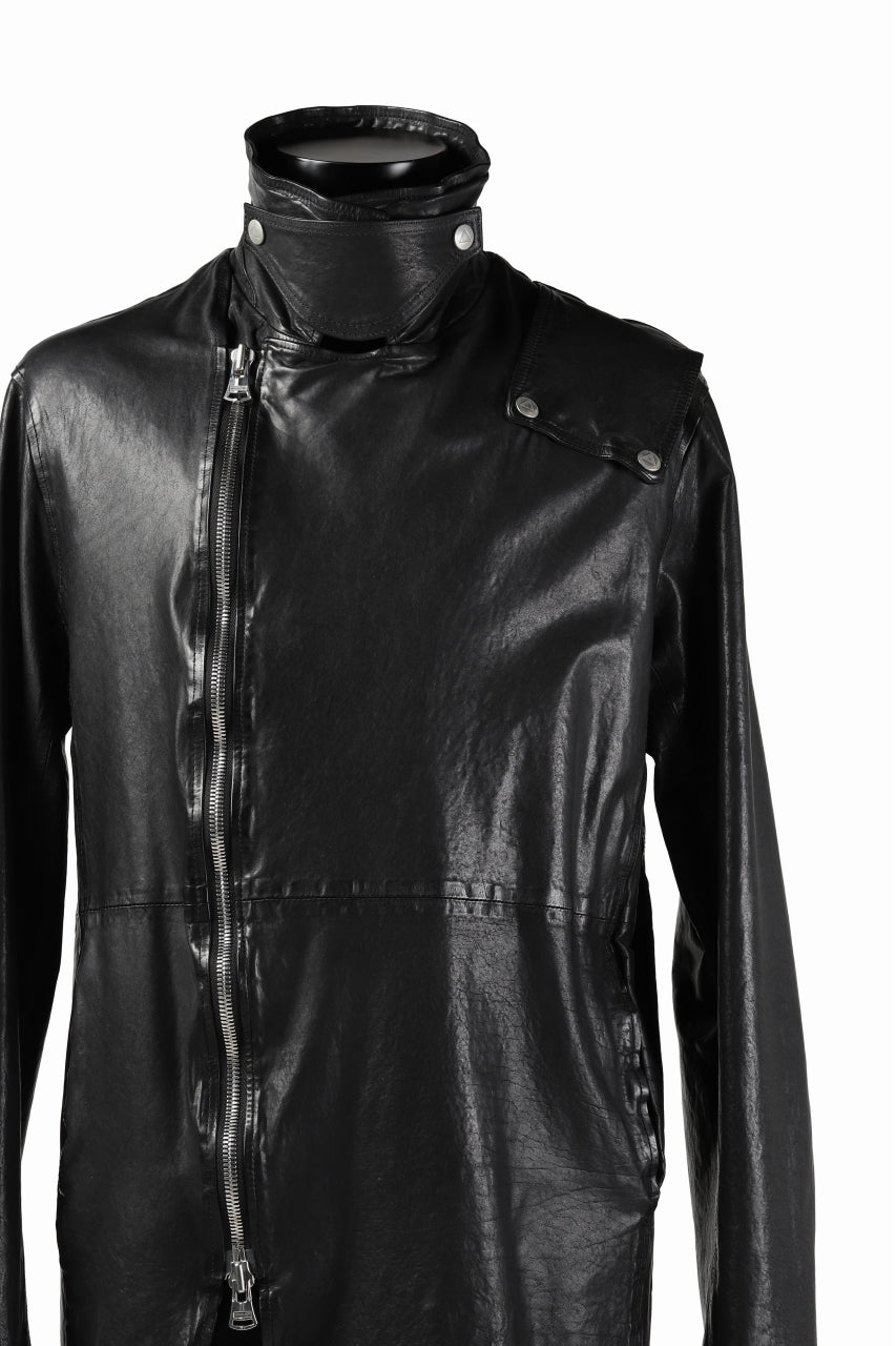 Load image into Gallery viewer, ISAMU KATAYAMA BACKLASH LONG DOUBLE RIDERS / Italy Shoulder 0.6 OBJECT DYED (BLACK)