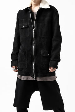 画像をギャラリービューアに読み込む, ISAMU KATAYAMA BACKLASH COVERALL JACKET / REVERSE CALF OBJECT DYED (BLACK)