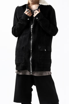 画像をギャラリービューアに読み込む, ISAMU KATAYAMA BACKLASH COVERALL JACKET / REVERSE CALF OBJECT DYED (BLACK)