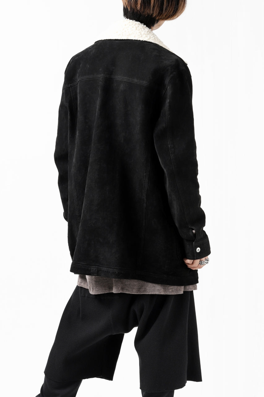 画像をギャラリービューアに読み込む, ISAMU KATAYAMA BACKLASH COVERALL JACKET / REVERSE CALF OBJECT DYED (BLACK)