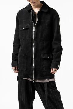 画像をギャラリービューアに読み込む, ISAMU KATAYAMA BACKLASH COVERALL JACKET / REVERSE CALF OBJECT DYED (BLACK)