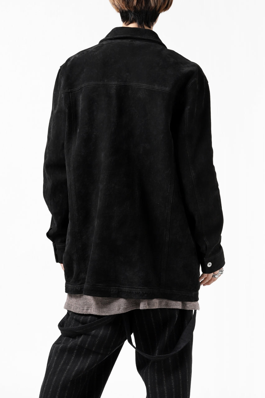 画像をギャラリービューアに読み込む, ISAMU KATAYAMA BACKLASH COVERALL JACKET / REVERSE CALF OBJECT DYED (BLACK)