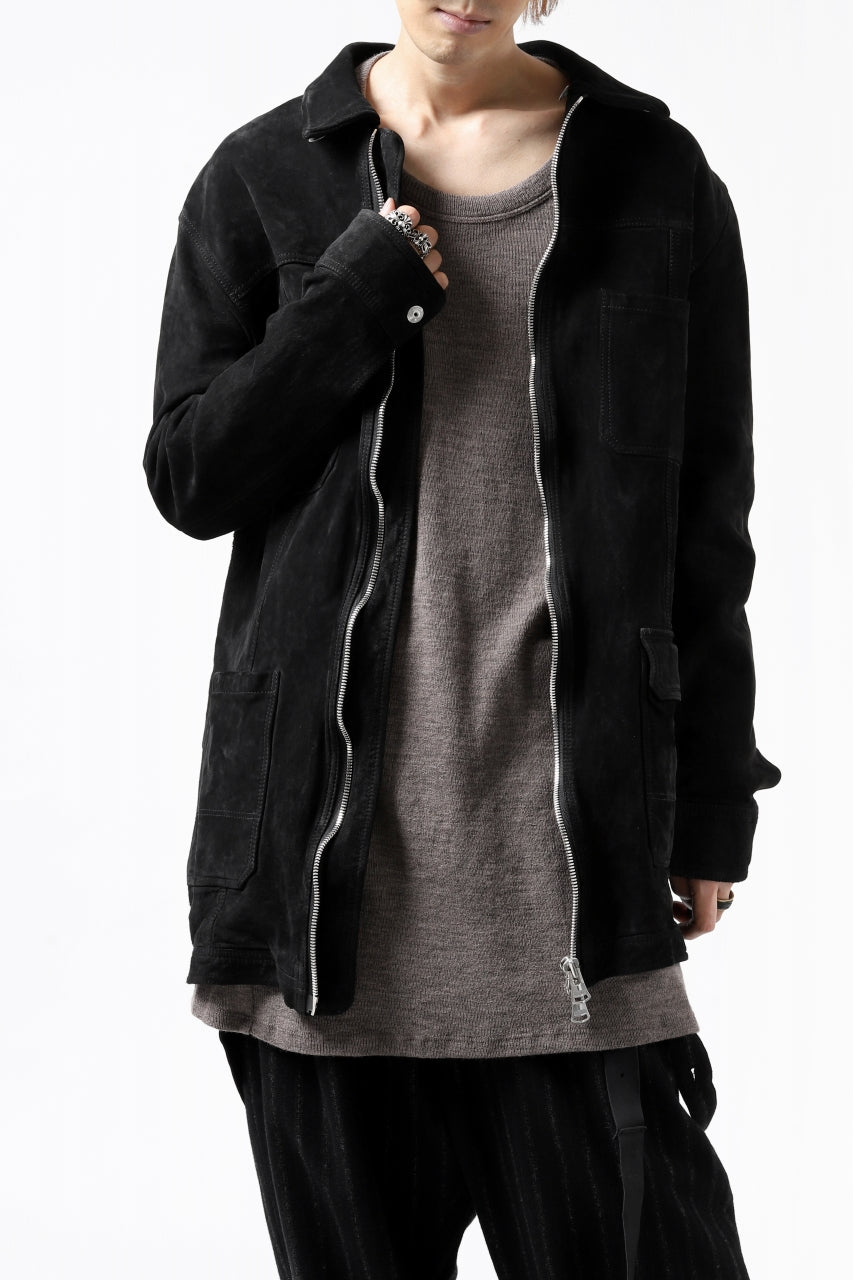 画像をギャラリービューアに読み込む, ISAMU KATAYAMA BACKLASH COVERALL JACKET / REVERSE CALF OBJECT DYED (BLACK)