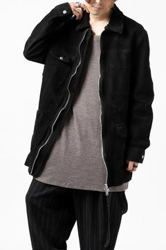 画像をギャラリービューアに読み込む, ISAMU KATAYAMA BACKLASH COVERALL JACKET / REVERSE CALF OBJECT DYED (BLACK)