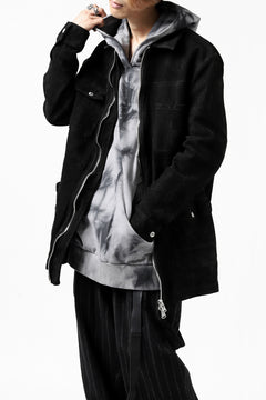 画像をギャラリービューアに読み込む, ISAMU KATAYAMA BACKLASH COVERALL JACKET / REVERSE CALF OBJECT DYED (BLACK)