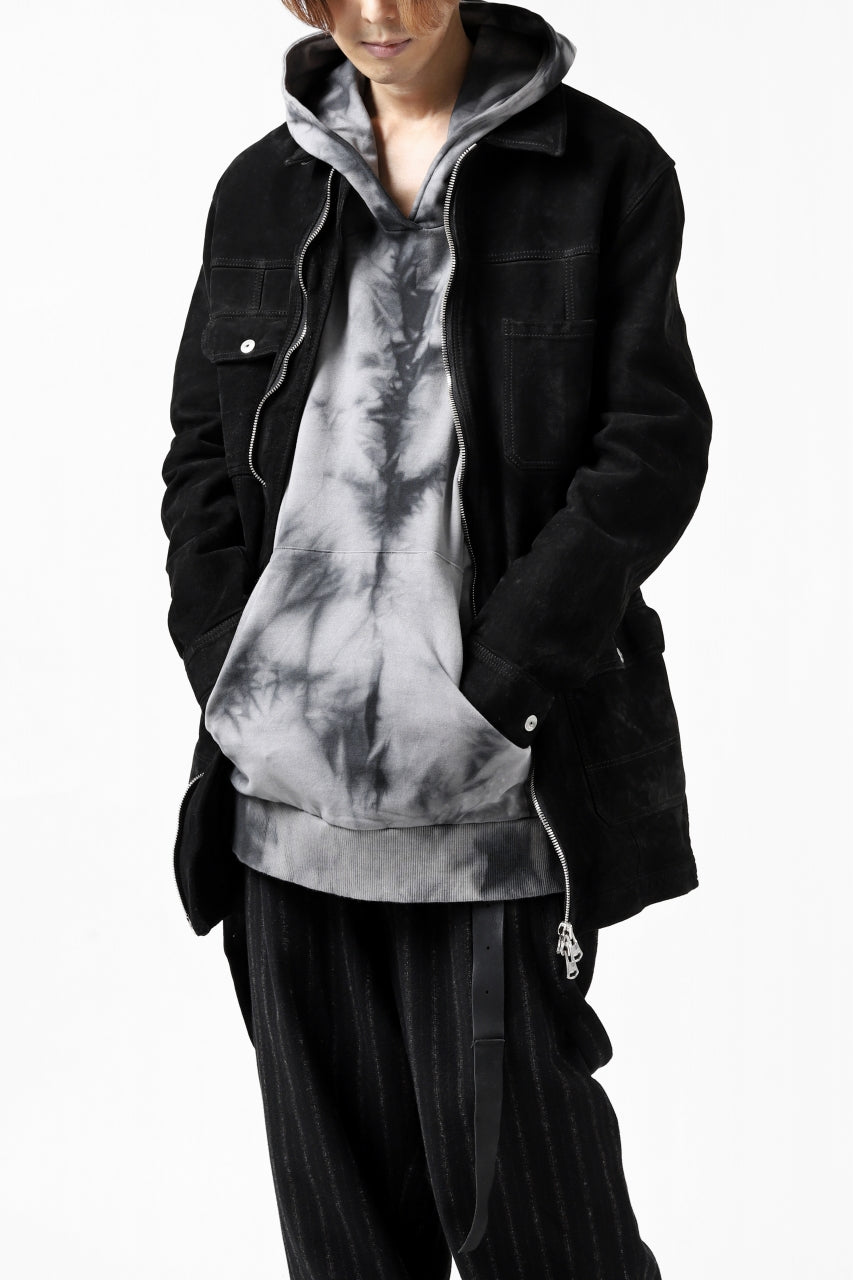 画像をギャラリービューアに読み込む, ISAMU KATAYAMA BACKLASH COVERALL JACKET / REVERSE CALF OBJECT DYED (BLACK)