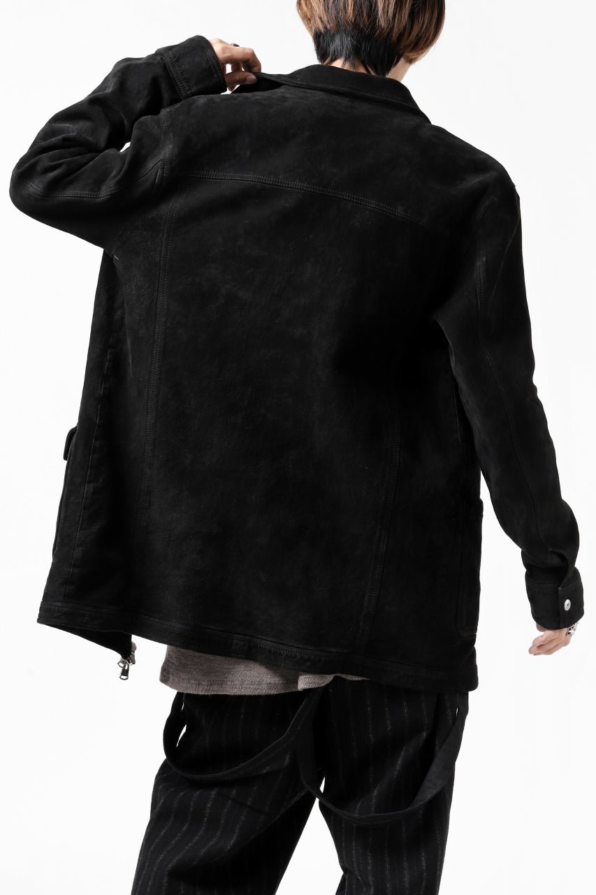 画像をギャラリービューアに読み込む, ISAMU KATAYAMA BACKLASH COVERALL JACKET / REVERSE CALF OBJECT DYED (BLACK)