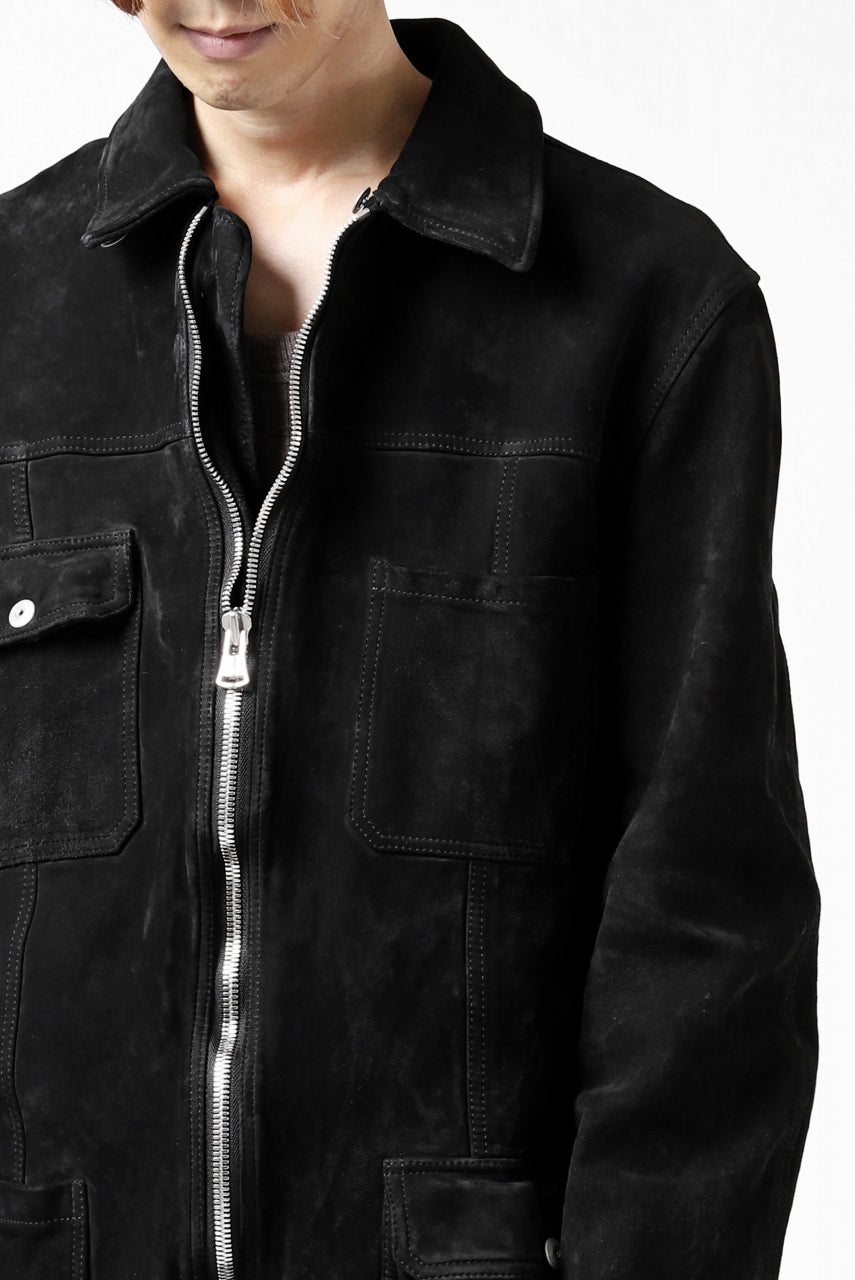 画像をギャラリービューアに読み込む, ISAMU KATAYAMA BACKLASH COVERALL JACKET / REVERSE CALF OBJECT DYED (BLACK)