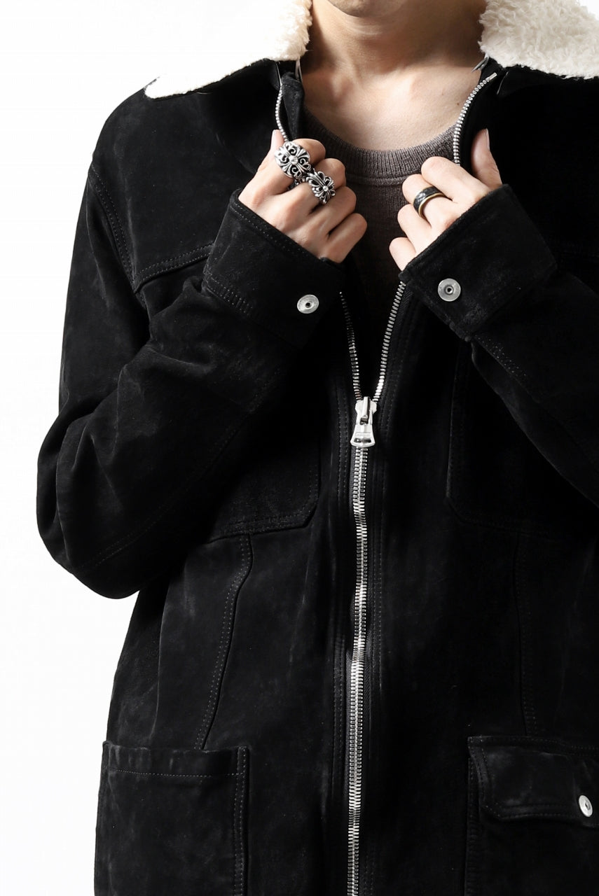 画像をギャラリービューアに読み込む, ISAMU KATAYAMA BACKLASH COVERALL JACKET / REVERSE CALF OBJECT DYED (BLACK)