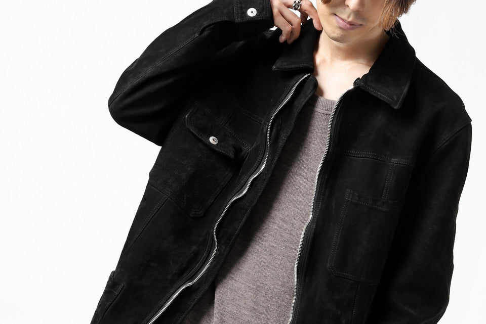 画像をギャラリービューアに読み込む, ISAMU KATAYAMA BACKLASH COVERALL JACKET / REVERSE CALF OBJECT DYED (BLACK)