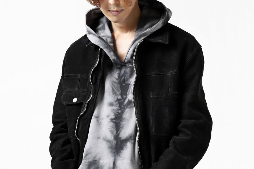 画像をギャラリービューアに読み込む, ISAMU KATAYAMA BACKLASH COVERALL JACKET / REVERSE CALF OBJECT DYED (BLACK)