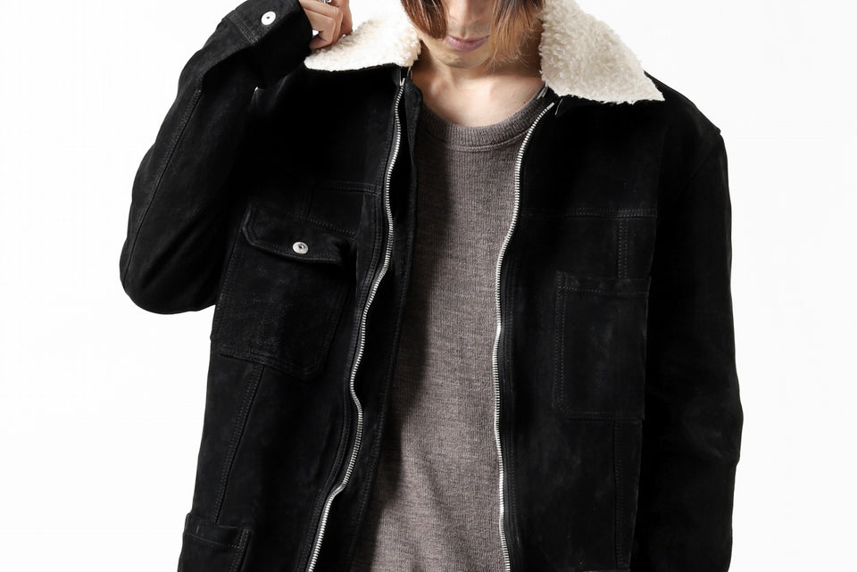画像をギャラリービューアに読み込む, ISAMU KATAYAMA BACKLASH COVERALL JACKET / REVERSE CALF OBJECT DYED (BLACK)