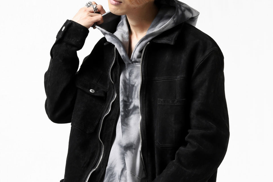 画像をギャラリービューアに読み込む, ISAMU KATAYAMA BACKLASH COVERALL JACKET / REVERSE CALF OBJECT DYED (BLACK)
