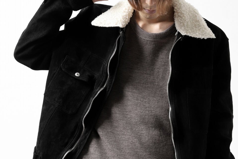 画像をギャラリービューアに読み込む, ISAMU KATAYAMA BACKLASH COVERALL JACKET / REVERSE CALF OBJECT DYED (BLACK)