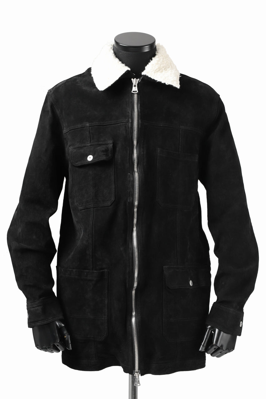 画像をギャラリービューアに読み込む, ISAMU KATAYAMA BACKLASH COVERALL JACKET / REVERSE CALF OBJECT DYED (BLACK)