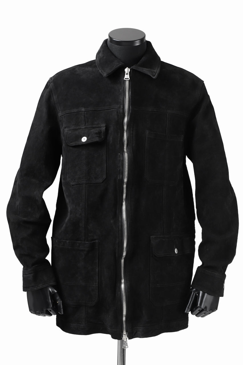 画像をギャラリービューアに読み込む, ISAMU KATAYAMA BACKLASH COVERALL JACKET / REVERSE CALF OBJECT DYED (BLACK)