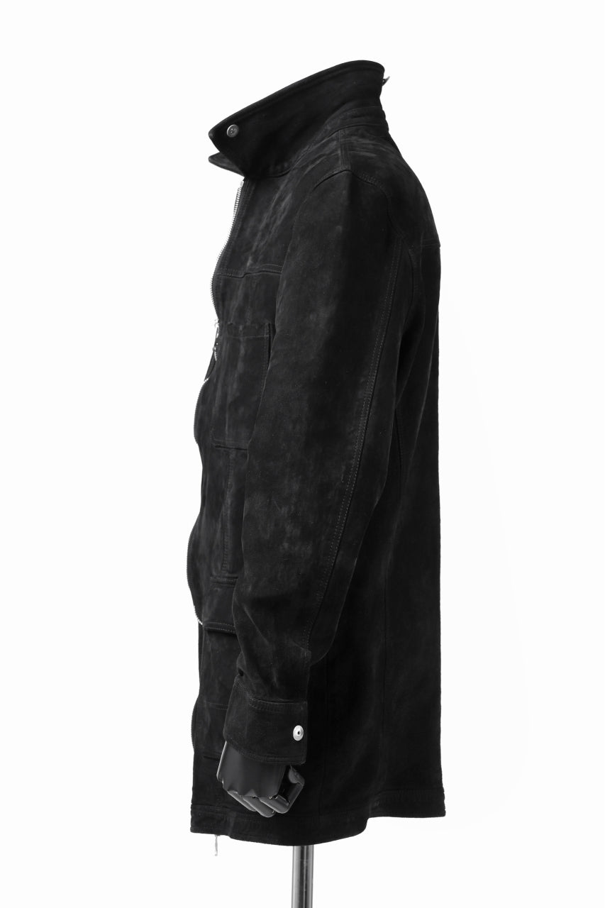 画像をギャラリービューアに読み込む, ISAMU KATAYAMA BACKLASH COVERALL JACKET / REVERSE CALF OBJECT DYED (BLACK)