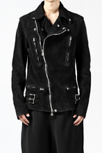 Load image into Gallery viewer, ISAMU KATAYAMA BACKLASH LTG DOUBLE BREASTED JACKET / REVERSE CALF OBJECT DYED (BLACK)
