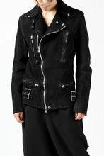 Load image into Gallery viewer, ISAMU KATAYAMA BACKLASH LTG DOUBLE BREASTED JACKET / REVERSE CALF OBJECT DYED (BLACK)
