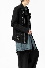 Load image into Gallery viewer, ISAMU KATAYAMA BACKLASH LTG DOUBLE BREASTED JACKET / REVERSE CALF OBJECT DYED (BLACK)