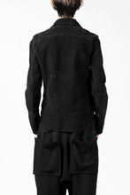 Load image into Gallery viewer, ISAMU KATAYAMA BACKLASH LTG DOUBLE BREASTED JACKET / REVERSE CALF OBJECT DYED (BLACK)