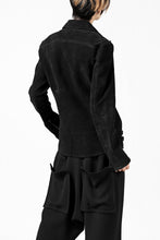 Load image into Gallery viewer, ISAMU KATAYAMA BACKLASH LTG DOUBLE BREASTED JACKET / REVERSE CALF OBJECT DYED (BLACK)