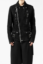 Load image into Gallery viewer, ISAMU KATAYAMA BACKLASH LTG DOUBLE BREASTED JACKET / REVERSE CALF OBJECT DYED (BLACK)