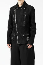 Load image into Gallery viewer, ISAMU KATAYAMA BACKLASH LTG DOUBLE BREASTED JACKET / REVERSE CALF OBJECT DYED (BLACK)