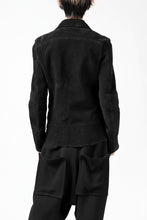 Load image into Gallery viewer, ISAMU KATAYAMA BACKLASH LTG DOUBLE BREASTED JACKET / REVERSE CALF OBJECT DYED (BLACK)