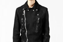 Load image into Gallery viewer, ISAMU KATAYAMA BACKLASH LTG DOUBLE BREASTED JACKET / REVERSE CALF OBJECT DYED (BLACK)