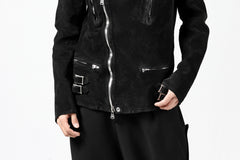 Load image into Gallery viewer, ISAMU KATAYAMA BACKLASH LTG DOUBLE BREASTED JACKET / REVERSE CALF OBJECT DYED (BLACK)