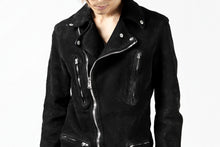 Load image into Gallery viewer, ISAMU KATAYAMA BACKLASH LTG DOUBLE BREASTED JACKET / REVERSE CALF OBJECT DYED (BLACK)