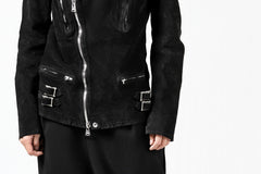 Load image into Gallery viewer, ISAMU KATAYAMA BACKLASH LTG DOUBLE BREASTED JACKET / REVERSE CALF OBJECT DYED (BLACK)